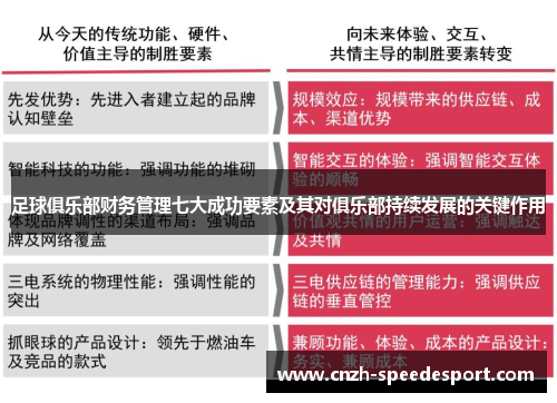 足球俱乐部财务管理七大成功要素及其对俱乐部持续发展的关键作用