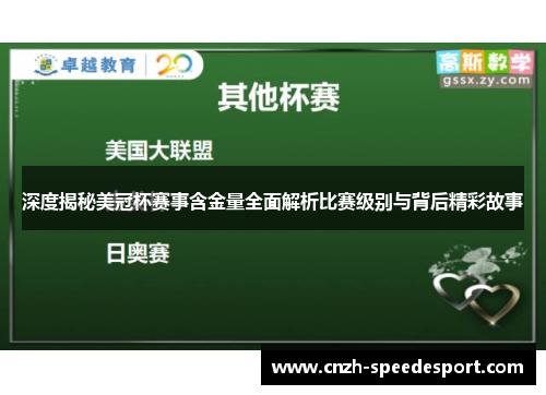 深度揭秘美冠杯赛事含金量全面解析比赛级别与背后精彩故事